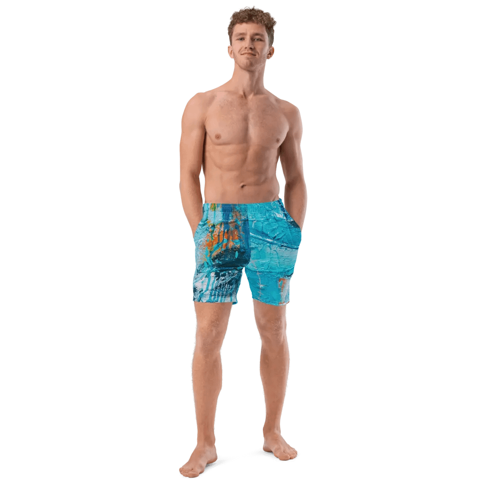 original painting by b. reters printed on men´s swimwear, beautiful blues product image (10)
