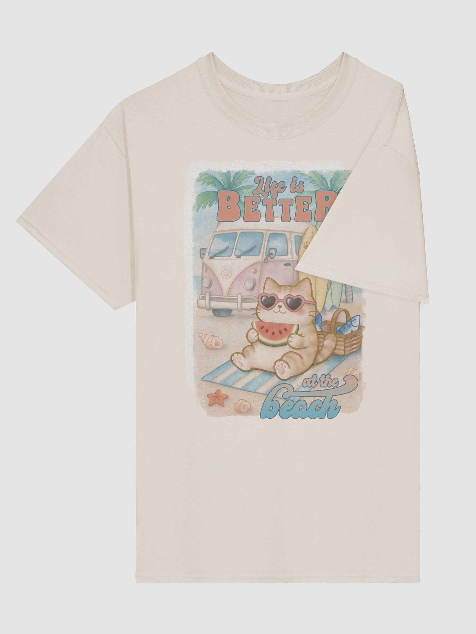 Summer Surf Cat -Unisex Tee Heavyweight product image (11)