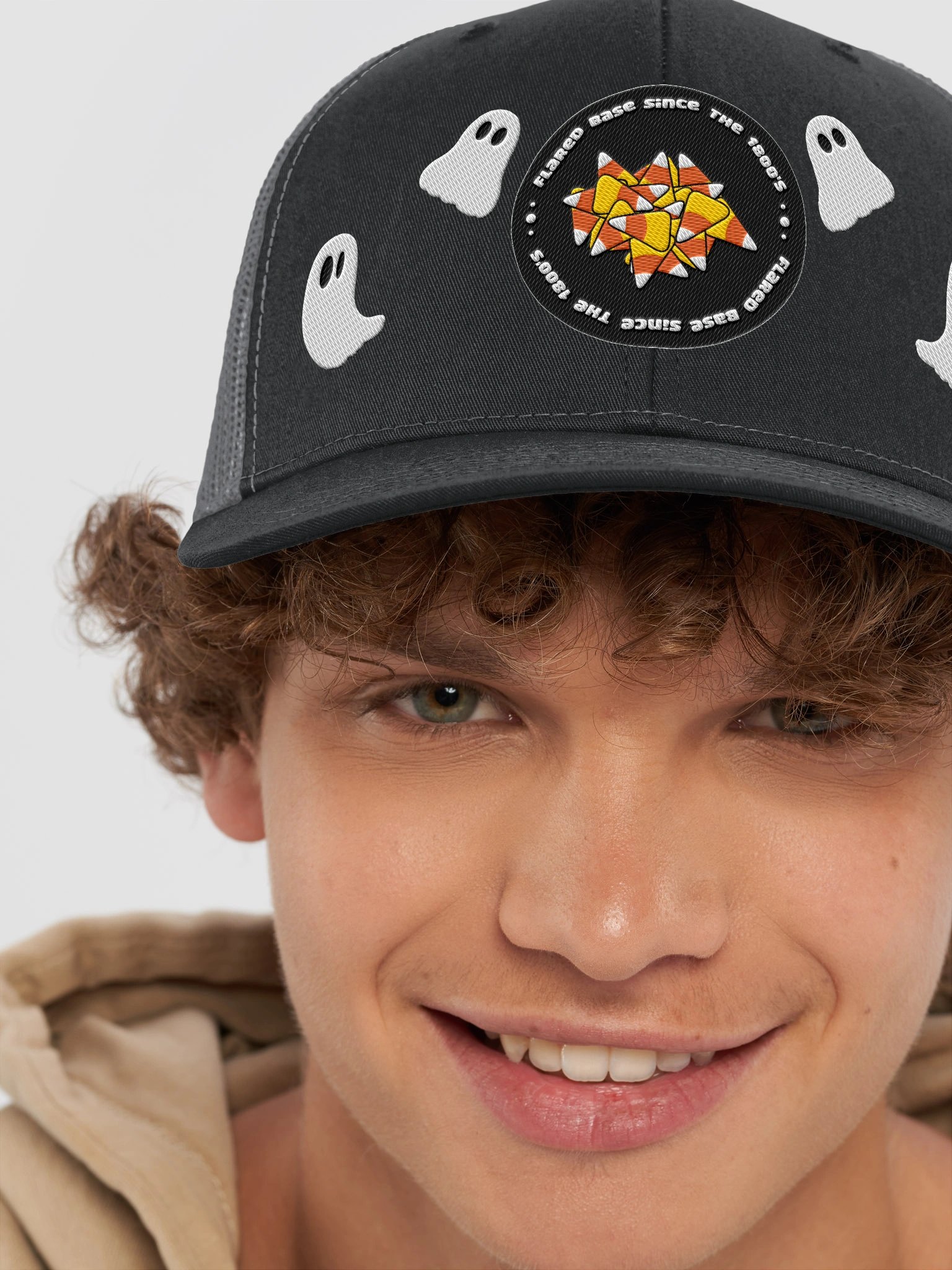 Candycorn Flared Base Mesh Trucker Hat product image (45)