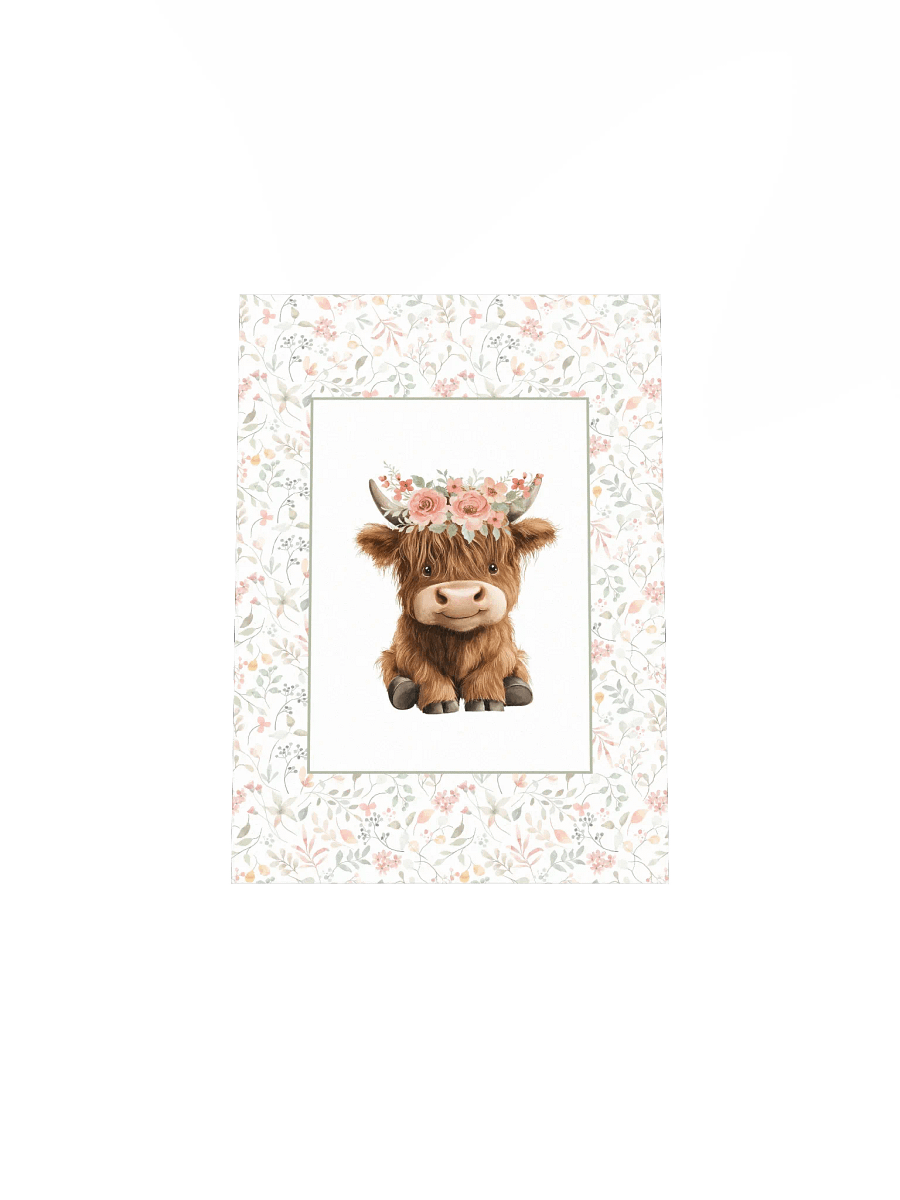 Highland Cow with Watercolor Florals product image (5)