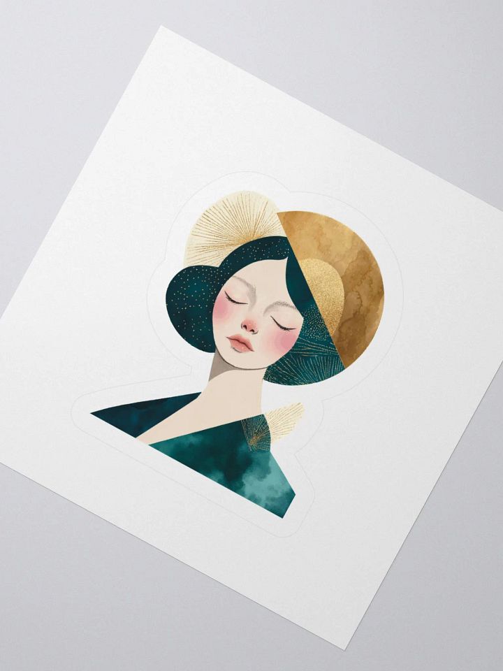 Golden Goddess Kiss Cut Stickers - Abstract Female Portrait product image (5)