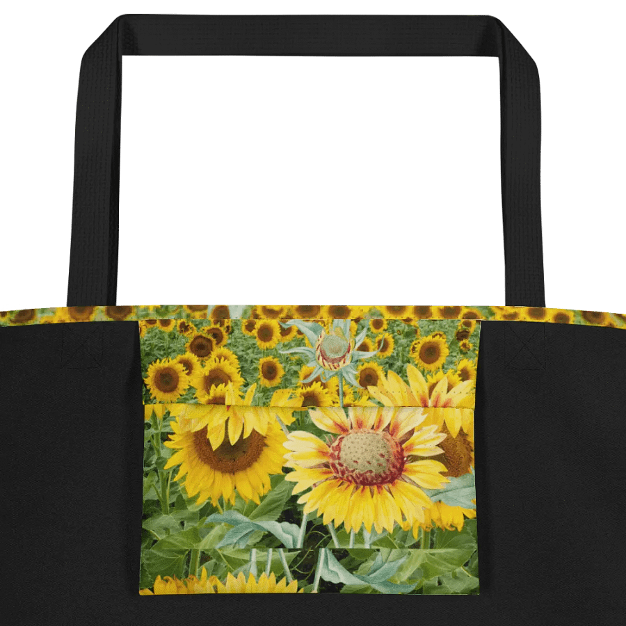 Big printed tote bag with summer yellows in sunflower design product image (2)