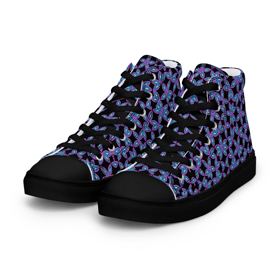 Floral Geometry High Top Canvas Shoes product image (7)