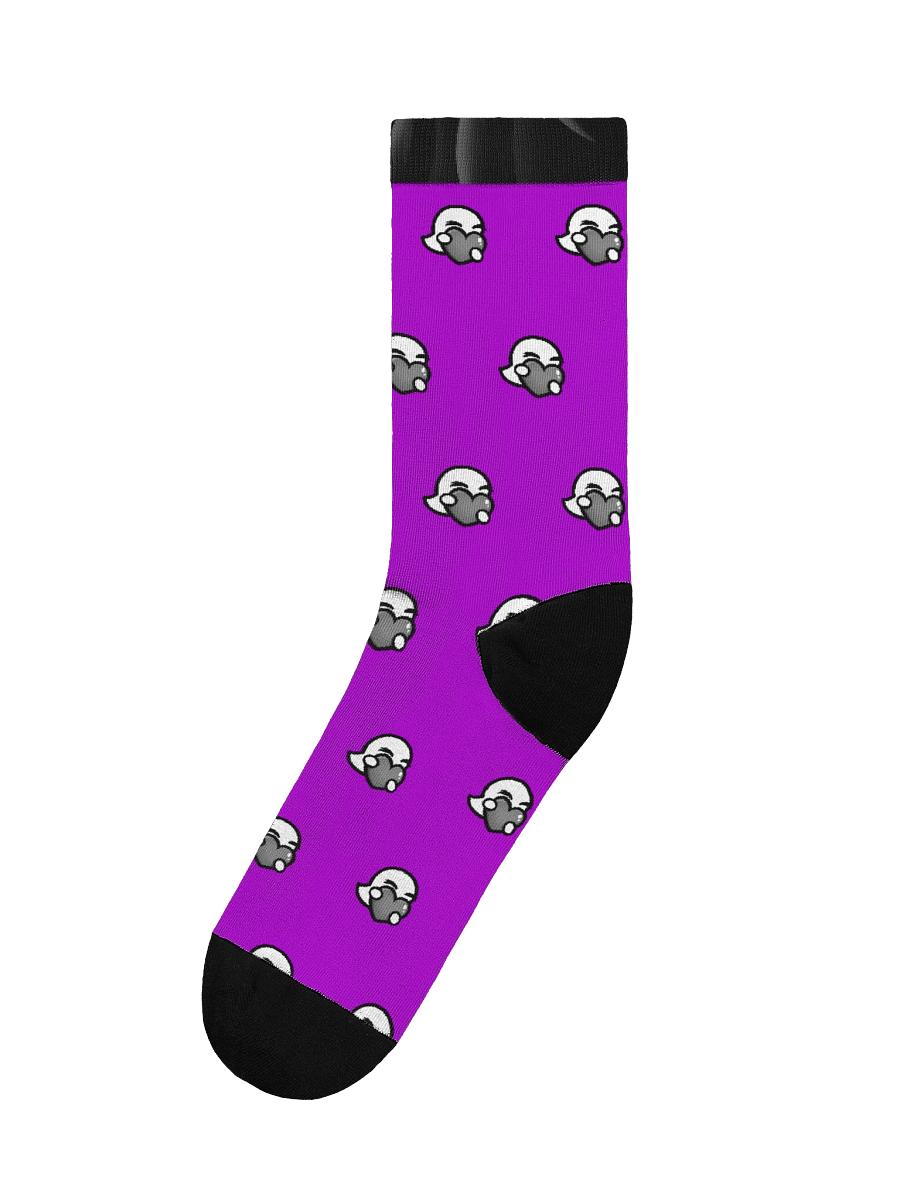 Heart Pattern Magenta Crew Socks product image (3)