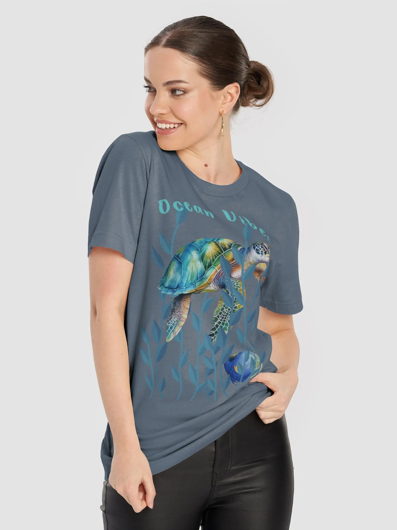 Vibrant Sea Turtle Ocean Vibes T-Shirt product image (2)