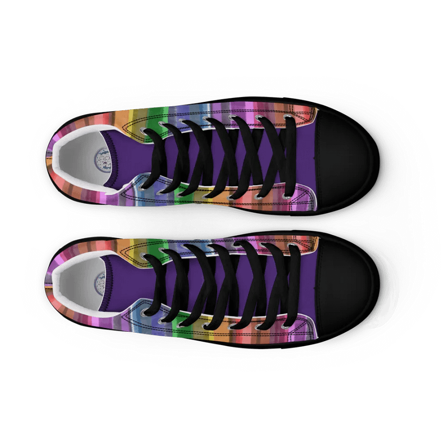 Cool Gouache Striped Men's High-Top Canvas Shoes product image (10)
