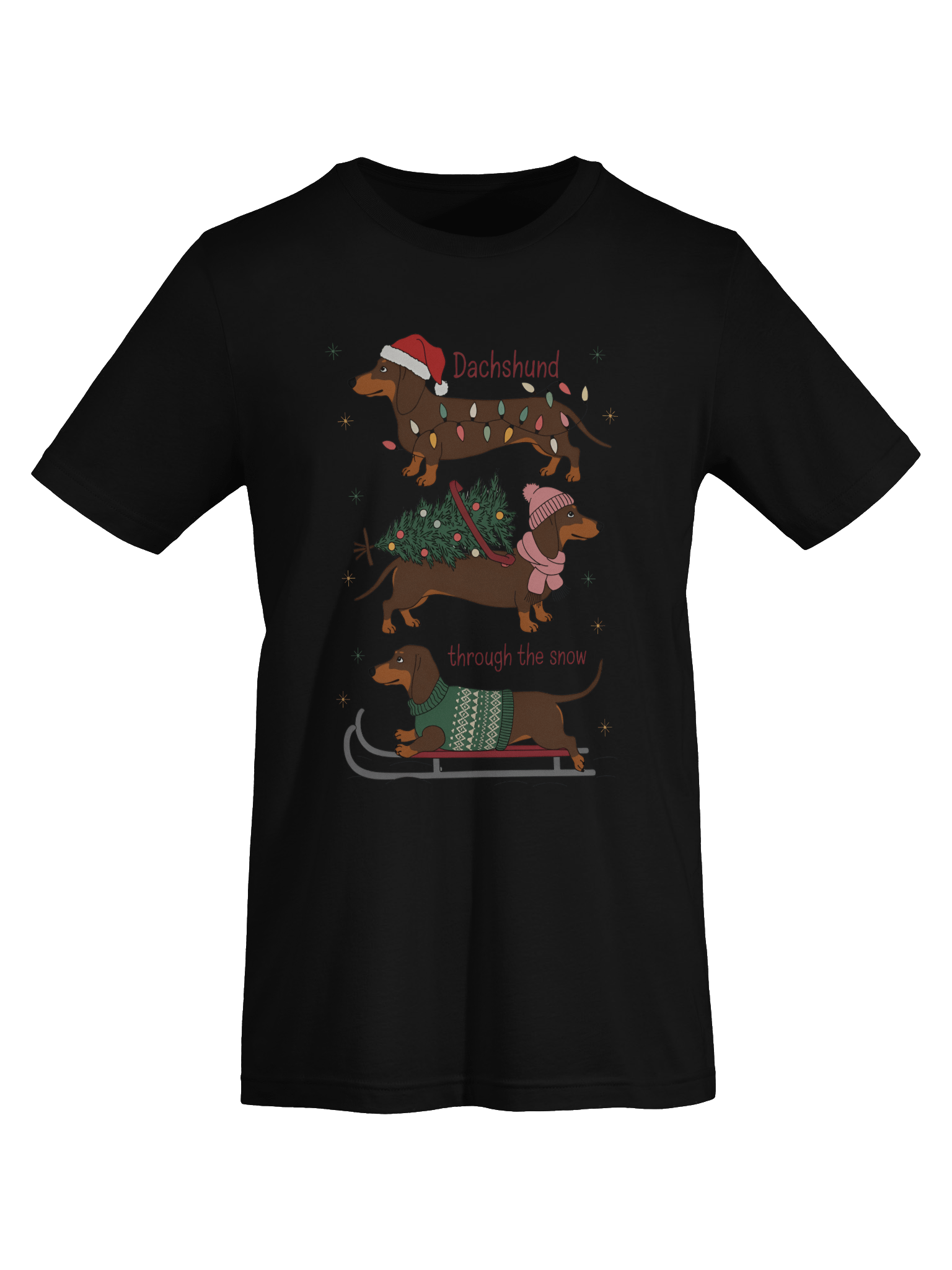 Dachshund Through the Snow Christmas T-Shirt – Holiday Dog Lover Tee product image (8)