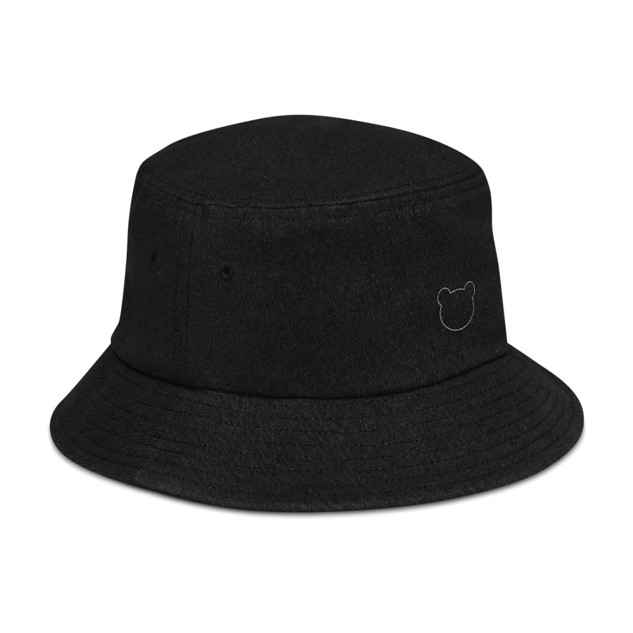 Outline Teddy Bear Embroidered Denim Fisherman Hat product image (3)