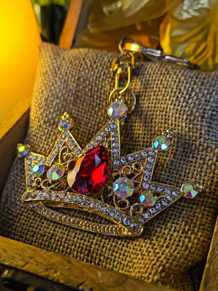 The Armored Kingdom Ruby Red Crown Keychain product image (3)