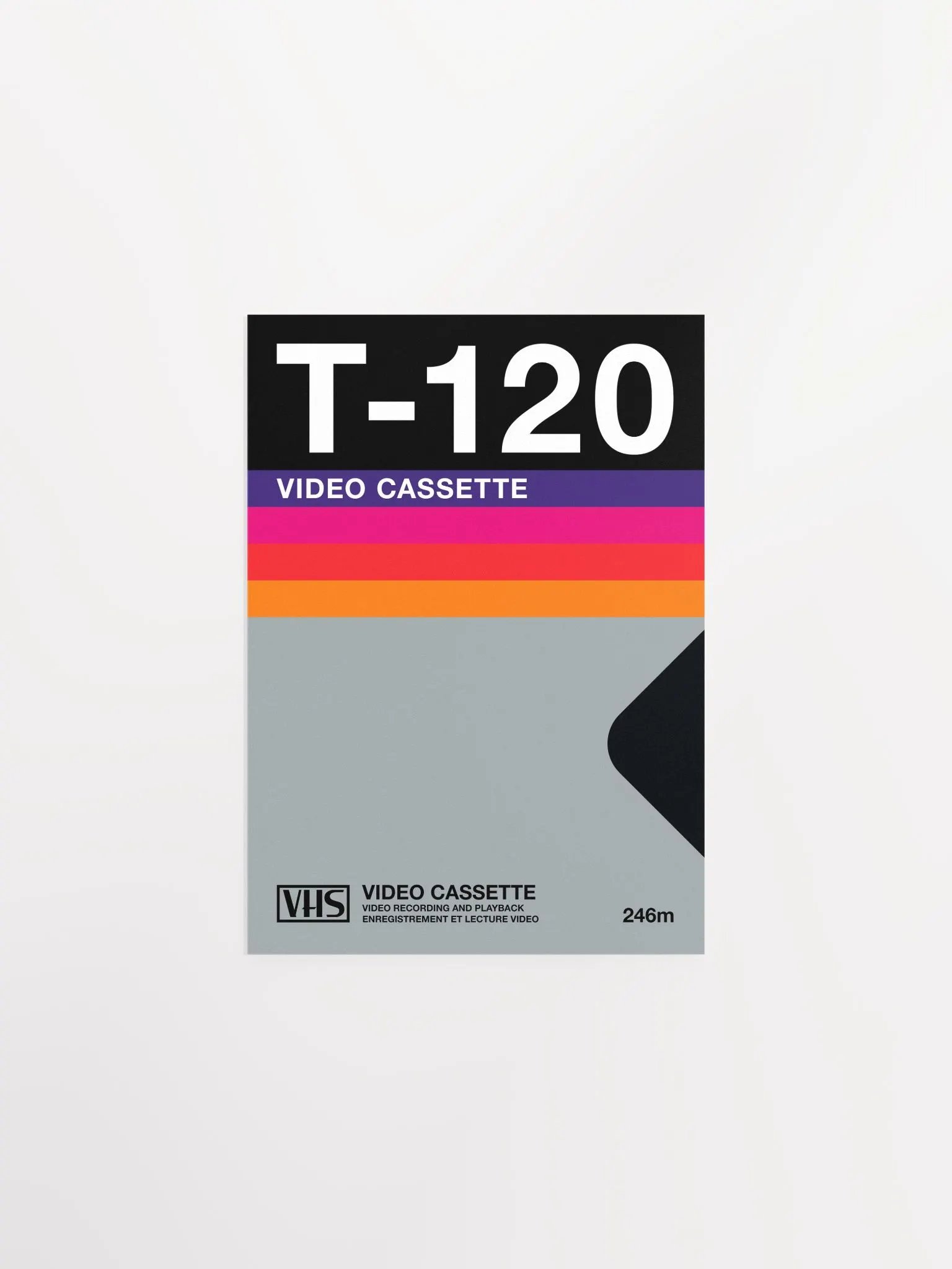 Retrowave poster: VHS cassette case T-120 [retrowave/vaporwave] — retrowave poster, aesthetic print, retrowave art, 80s wall decor product image (7)