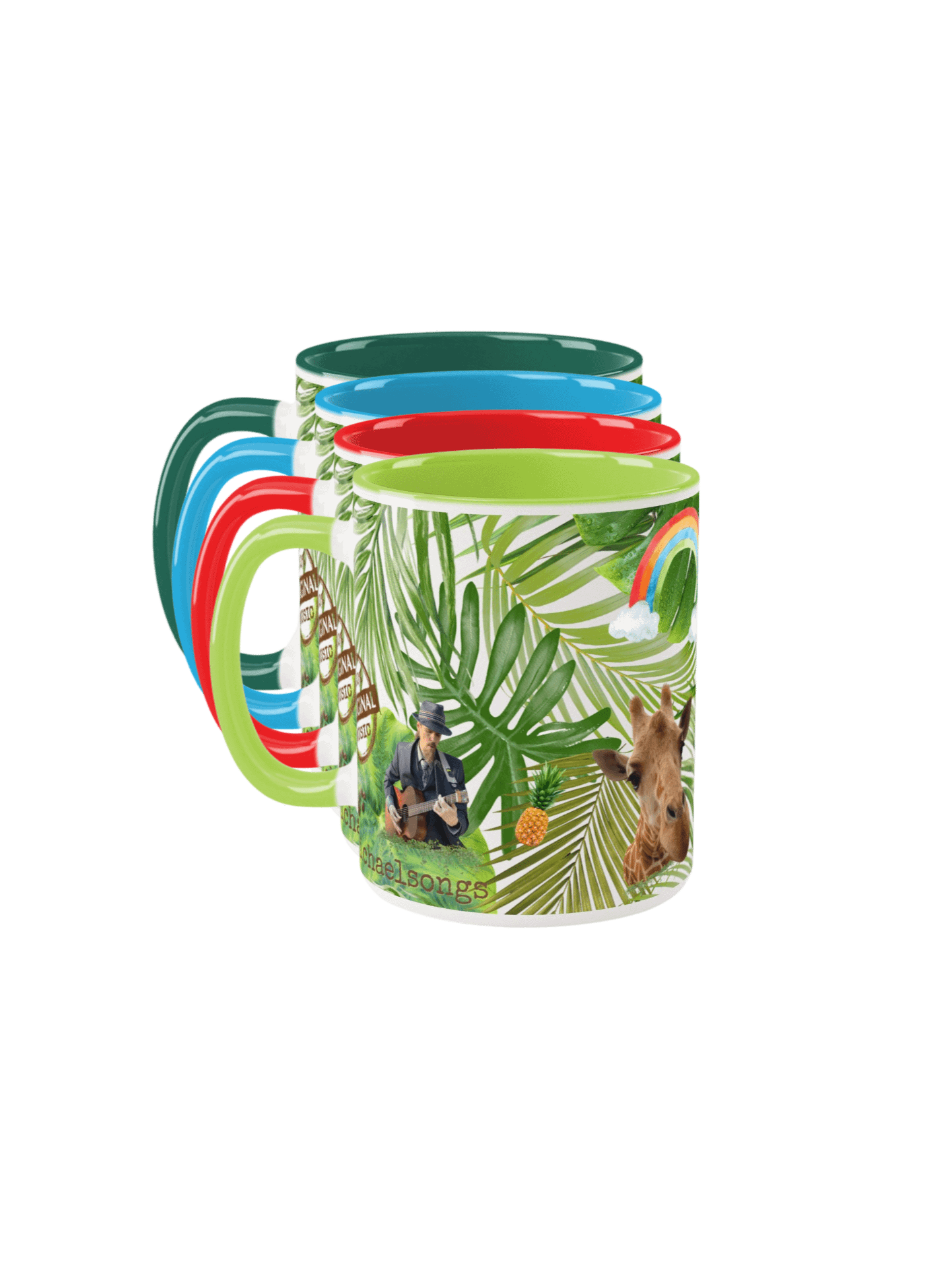 ceramic mug with exclusive tropical pattern (2 sizes!) product image (1)