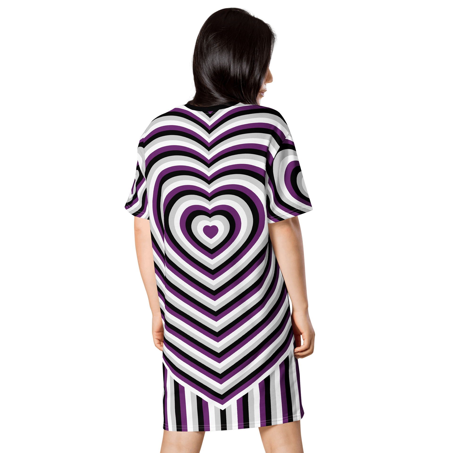 Asexual Pride Hearts T-shirt Dress product image (2)