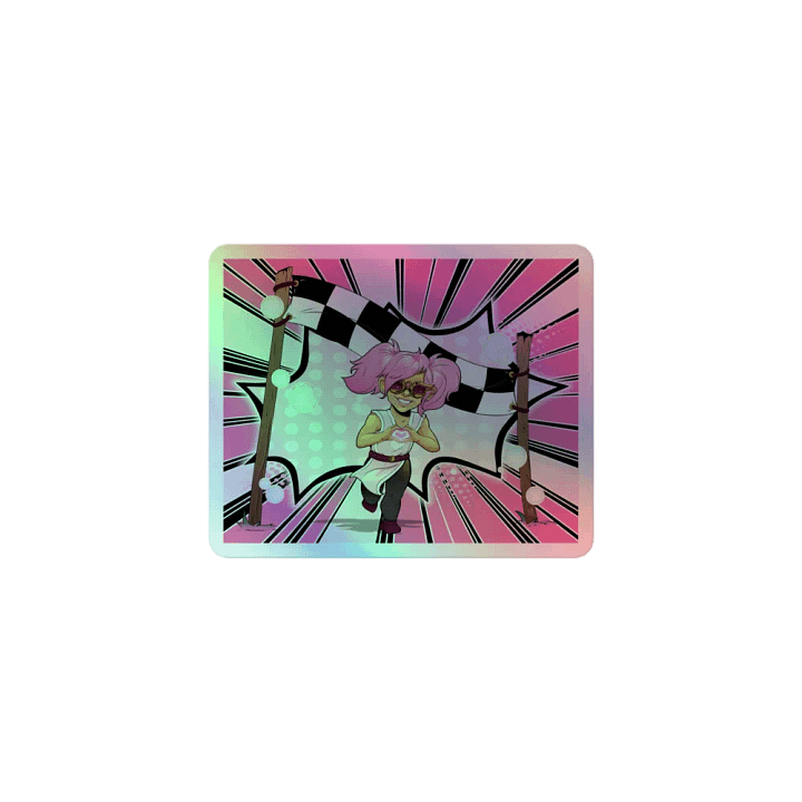 Running of the Gnomes Race Banner-- Pop Art Edition -- by Mischi - Holo Sticker product image (1)