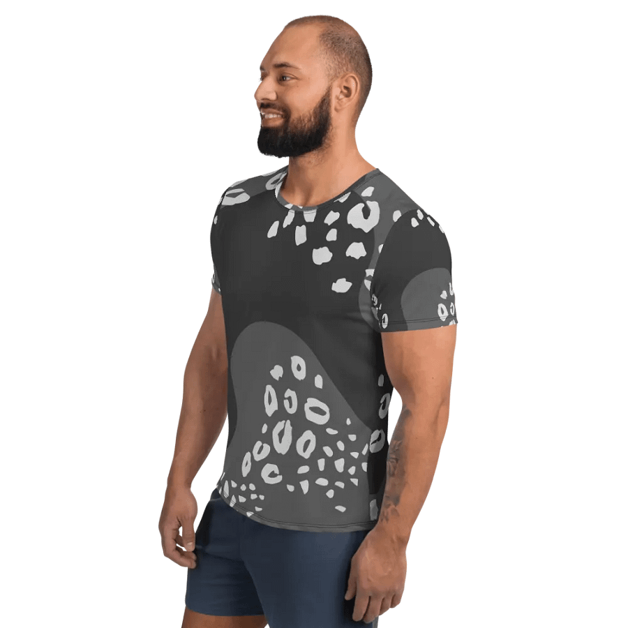 Stylish Grey Animal Print Athletic Tee product image (3)