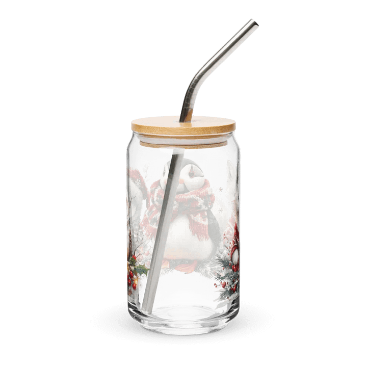 Winter Critter Can-Shaped Glass Sipper product image (2)