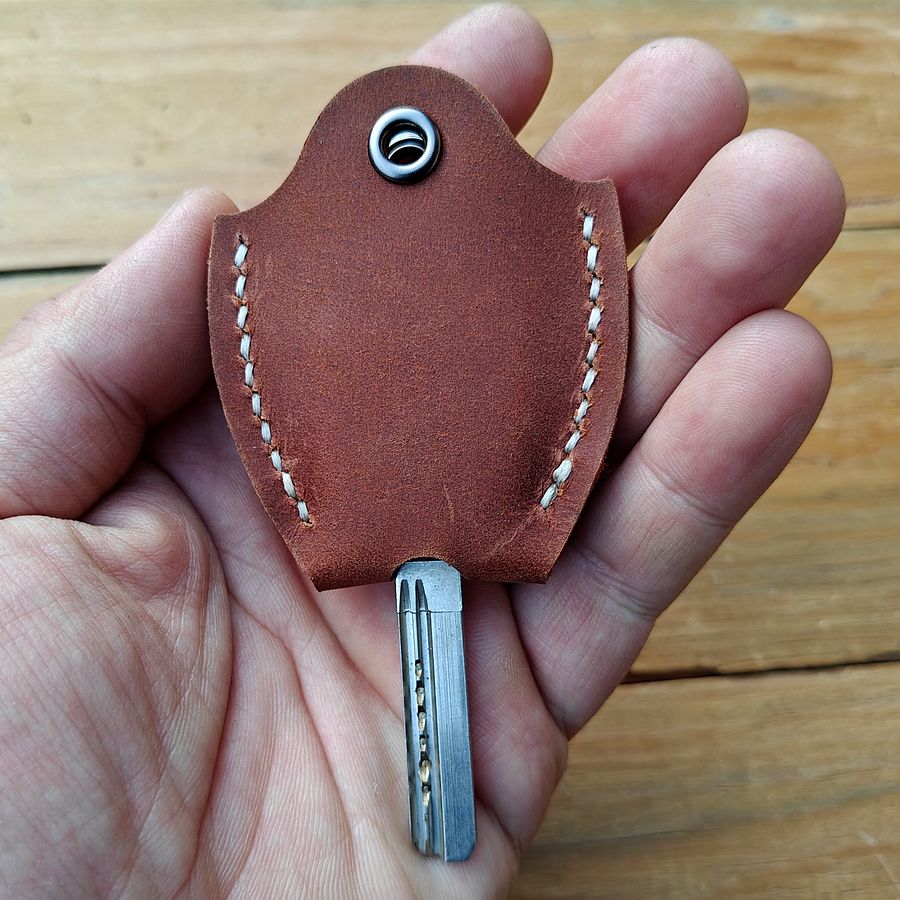 MEEBOY Personalized handmade leather keychain; Custom leather key sleeve; Personalized Gifts for Men Women product image (7)