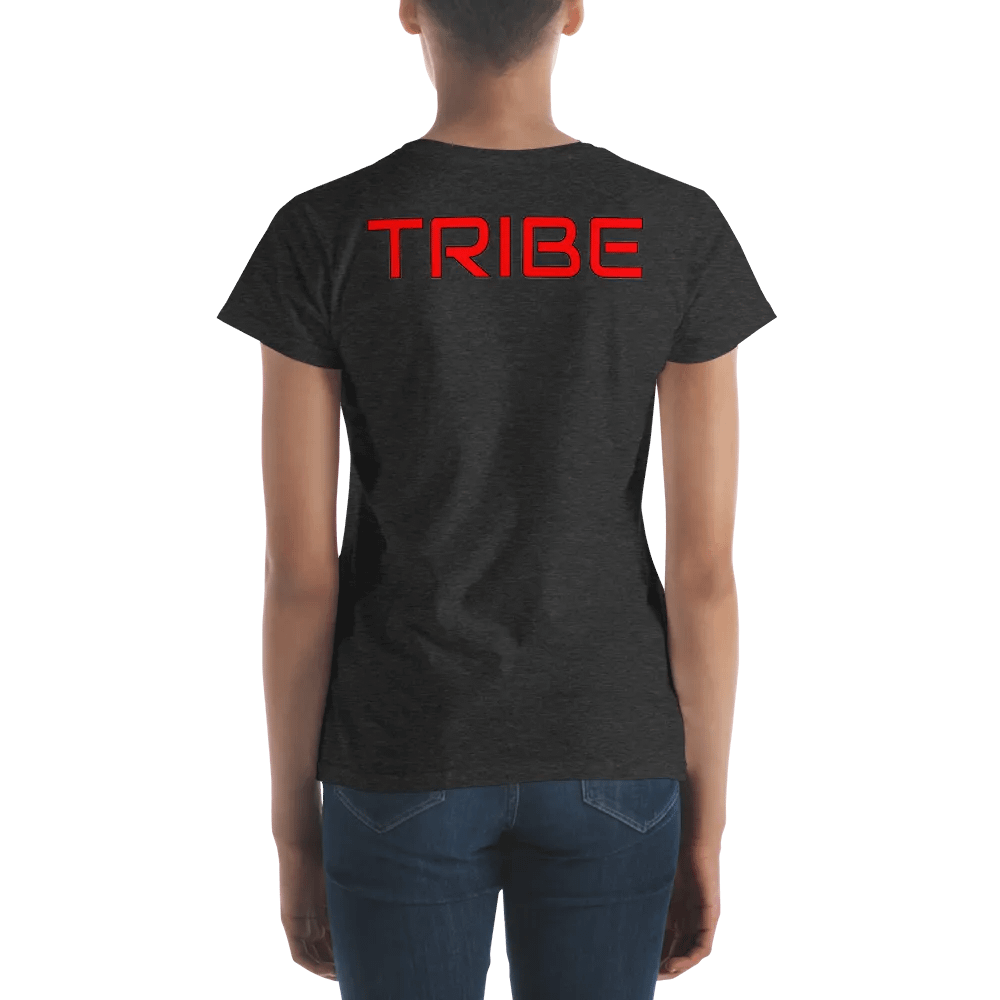 Women's CRT Paint Splatter Front | Red Tribe Back Print Gildan Middleweight T-Shirt product image (4)