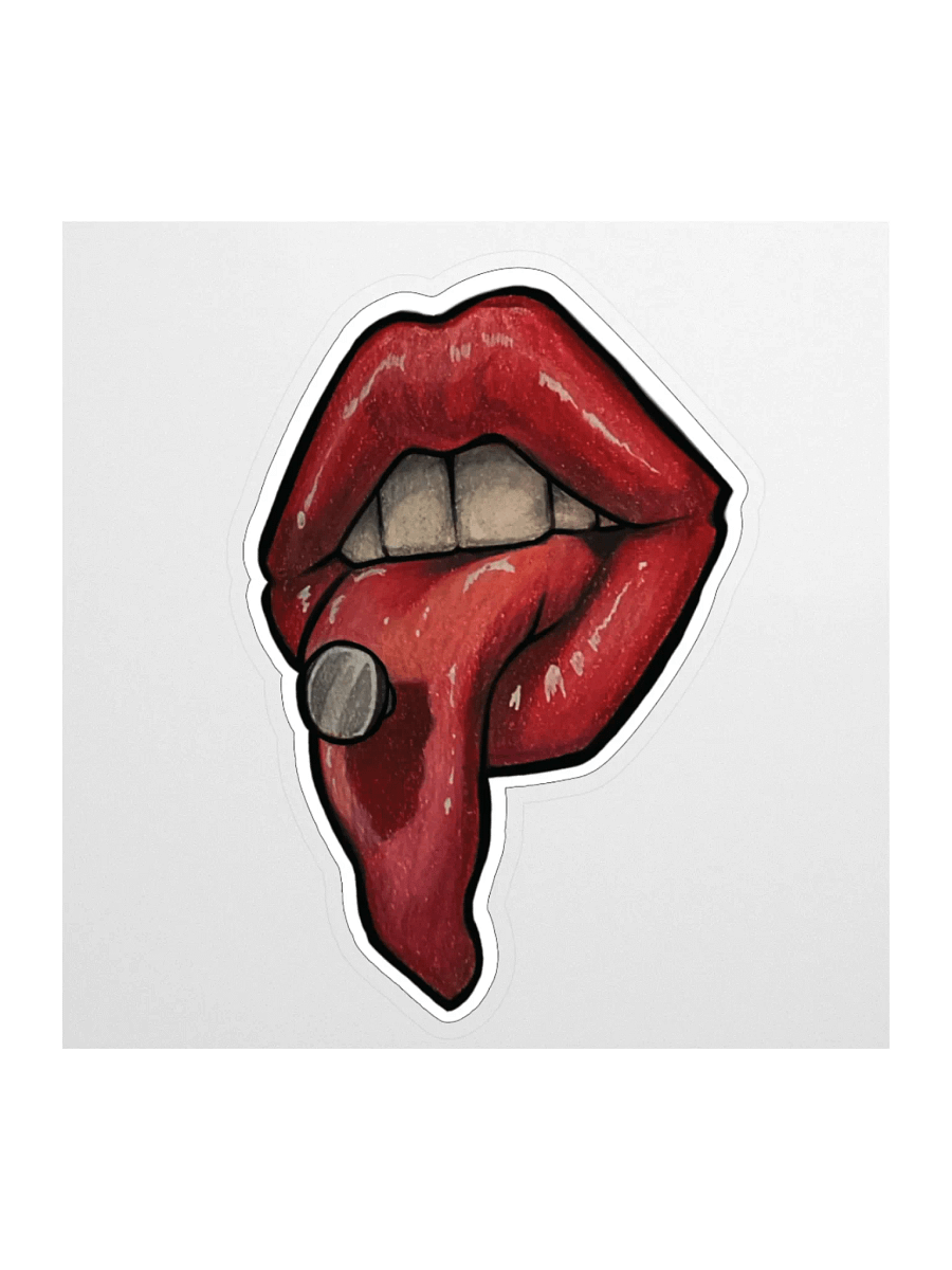 Bloody Tongue Kiss Cut Sticker product image (1)