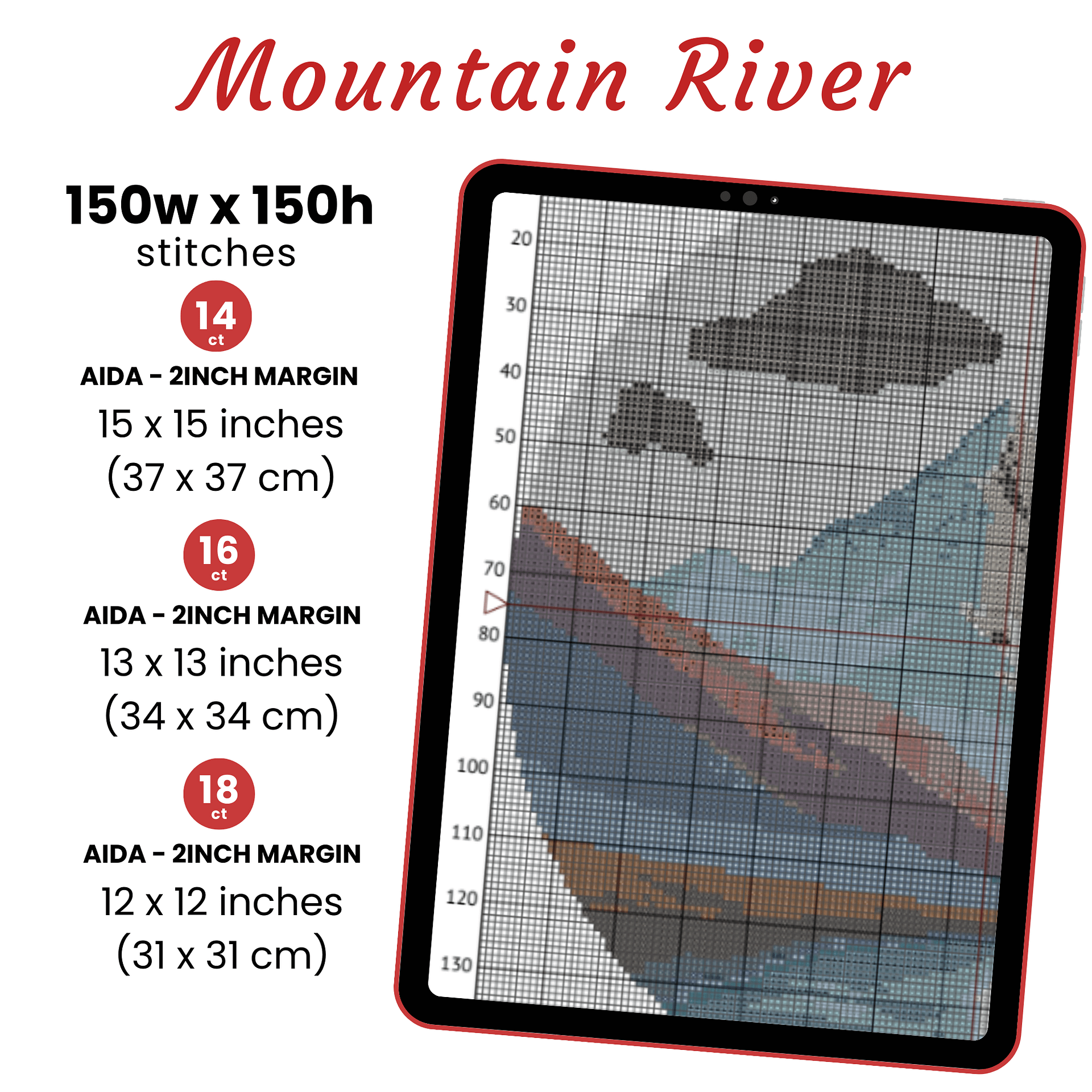 Mountain River Cross Stitch Pattern product image (2)