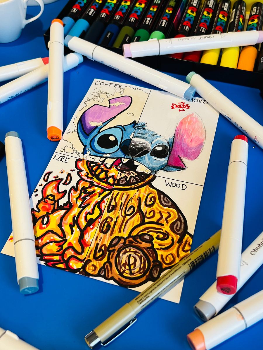 Stitch in 4 Different Art Styles Drawing product image (1)