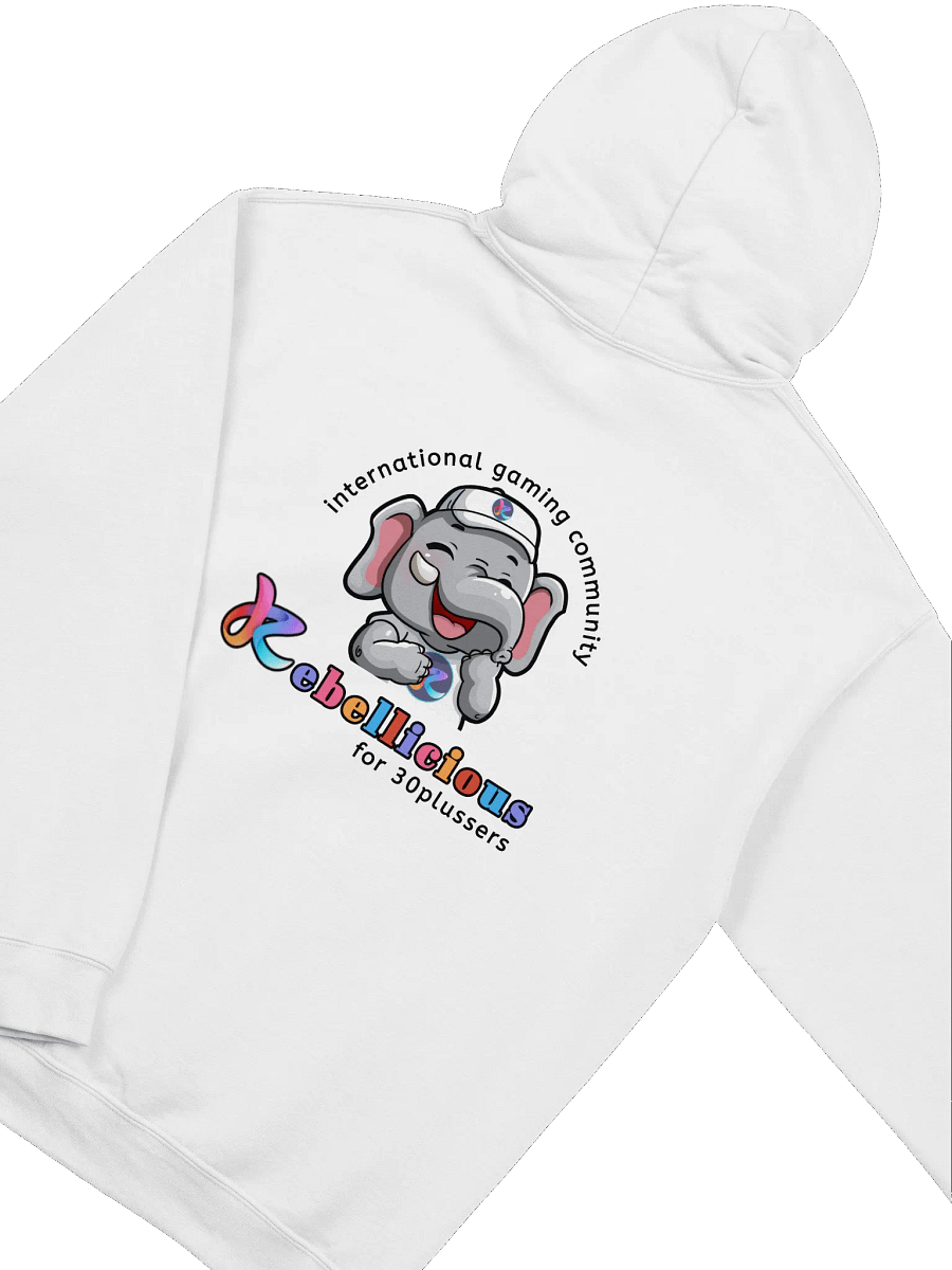 Rebellicious Laughing Rebelphant Hoodie Black Text product image (17)