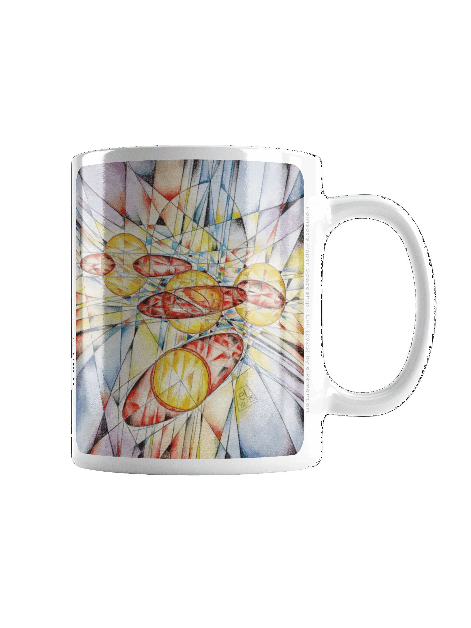 Poinsot's Paper Spaceship 3+4 - Gyroscope Physics Geometric Drawings Mug product image (3)