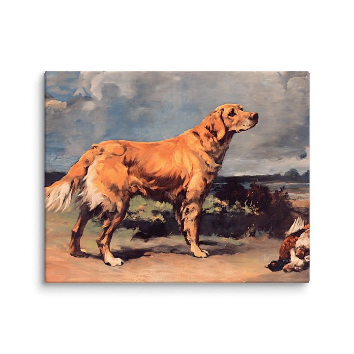 Golden Retriever Hunting Painting Canvas Print product image (1)