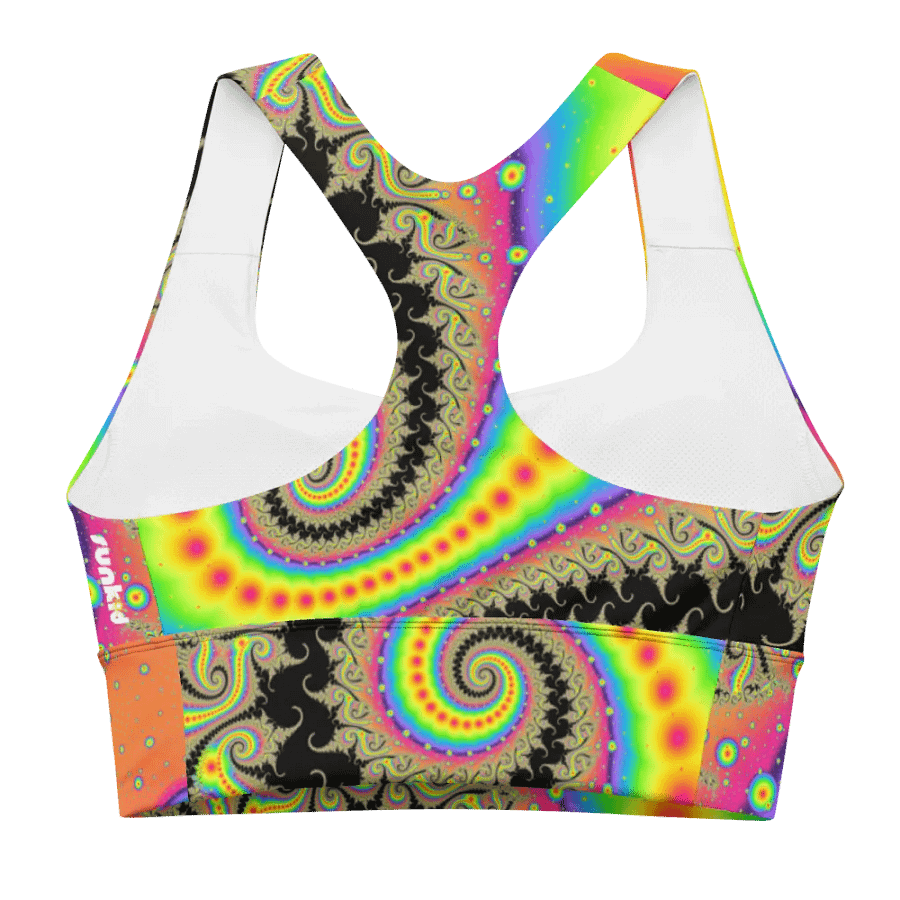 Fractal Longline Sports Bra - Pink Lemonade and Candy Twists product image (5)