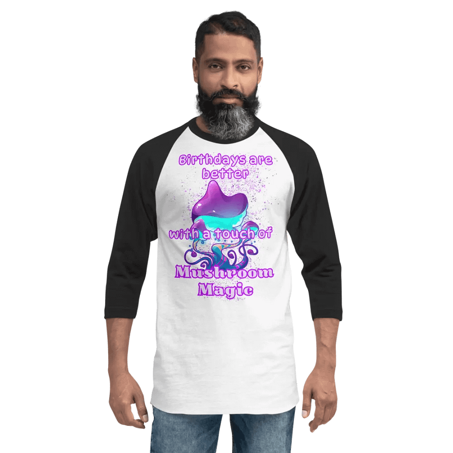 Mushroom magic Birthday raglan tee product image (2)