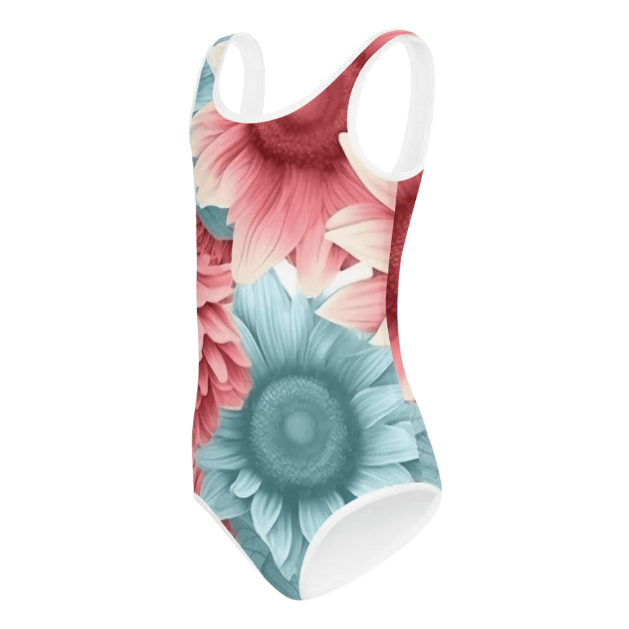 Child’s Blue And Pink Sunflower Bathing Suit product image (5)