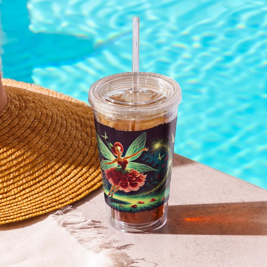 Enchanted Red Rose Fairy Double Wall Tumbler product image (10)