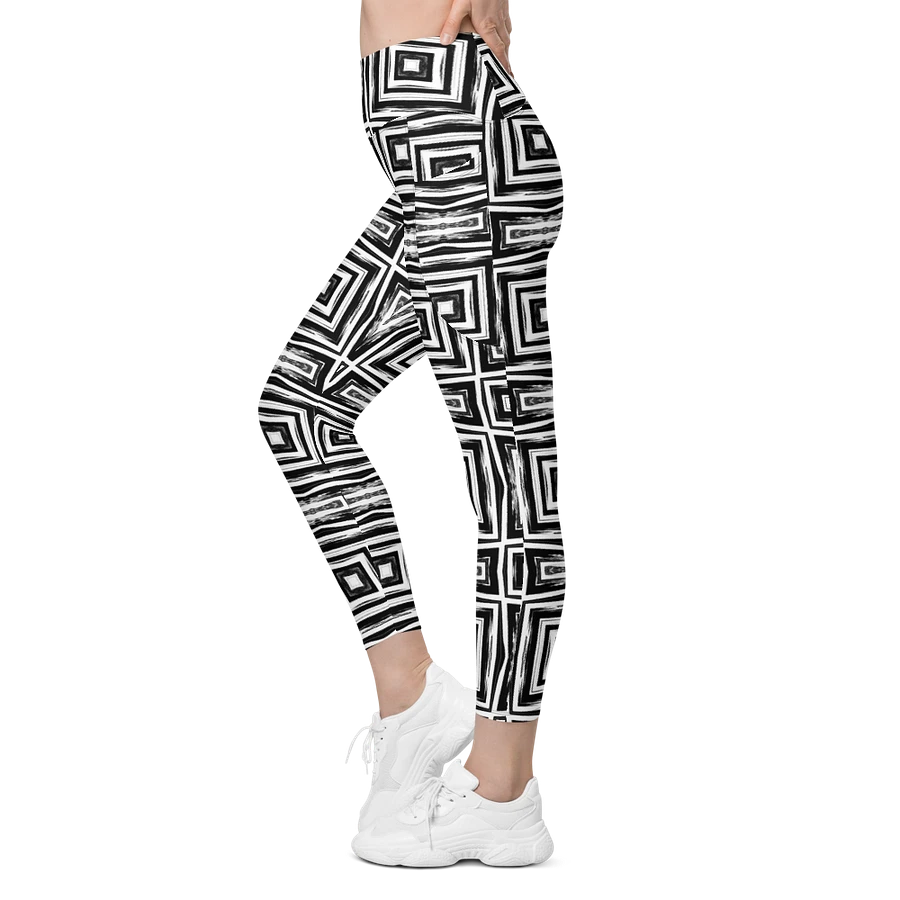 Abstract Monochrome Repeating Pattern All Over Print Ladies Leggings product image (25)