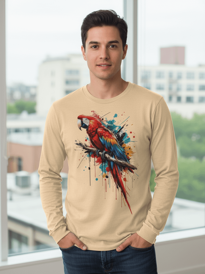 Vibrant Parrot Splash Long Sleeve T-Shirt product image (1)