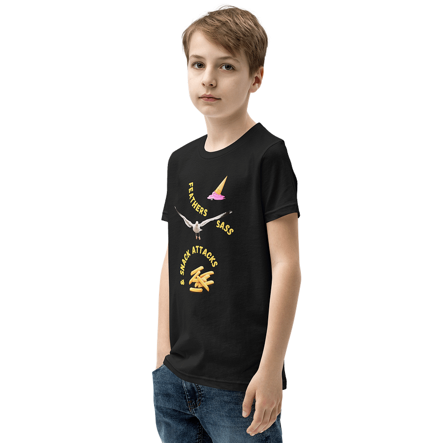 Youth T-shirt: Feathers, Sass & Snack Attacks product image (3)