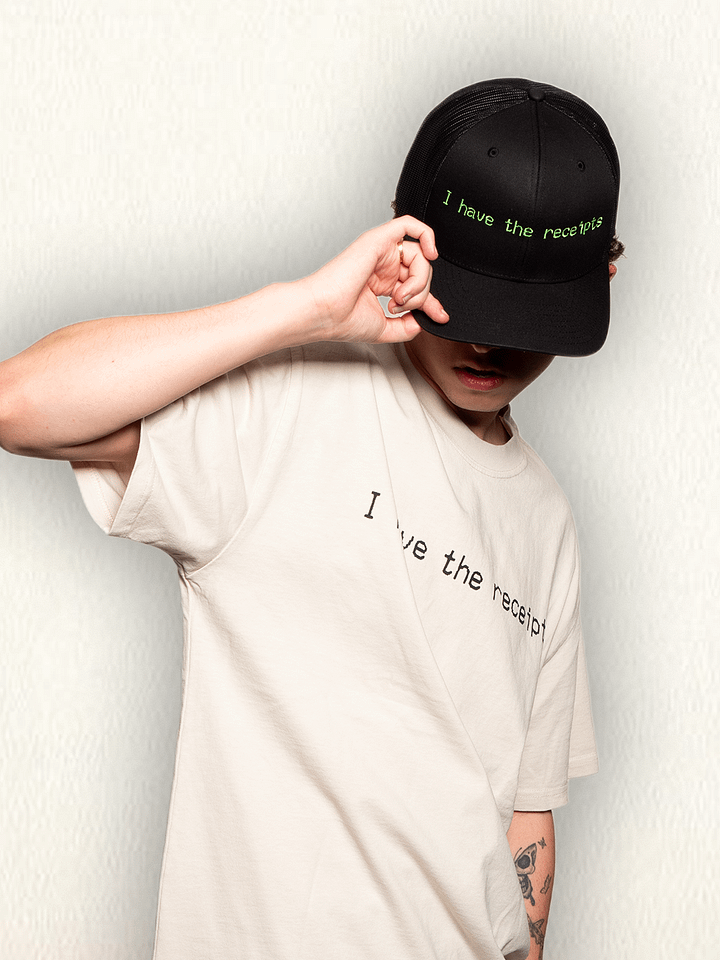 I have the receipts. black/green, trucker hat product image (1)