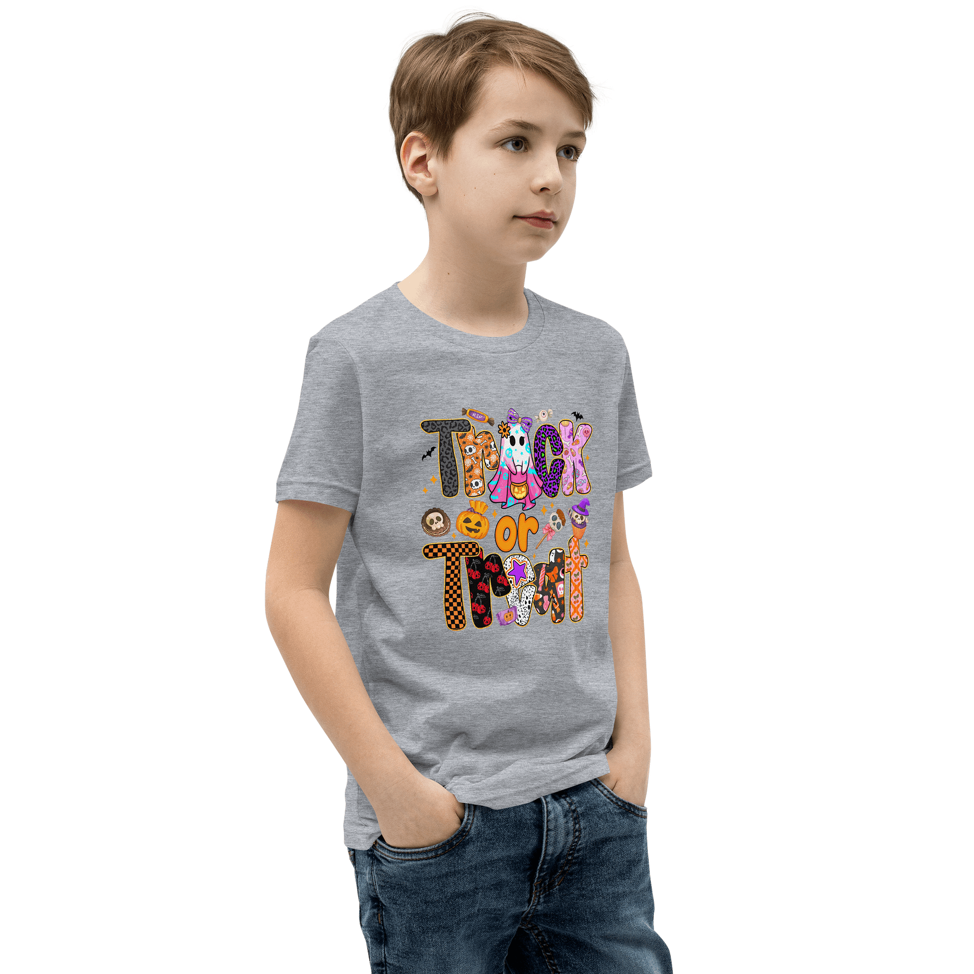 Kids Crew Neck T-Shirt Trick or Treat Graphic product image (3)