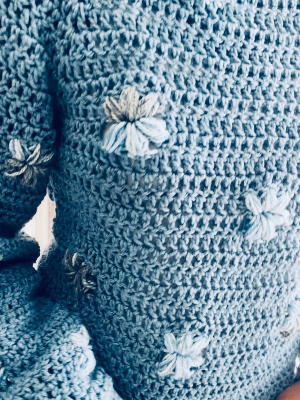 Crochet Flower Puff Raglan Sweater or Top Written Pattern product image (5)