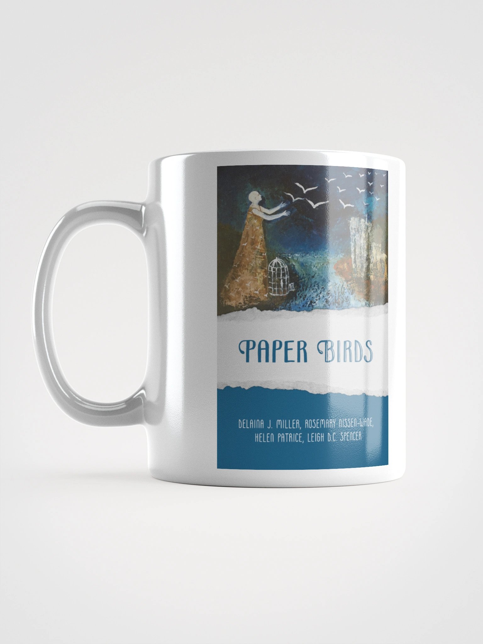 Paper Birds and She Too–poetry fan mug–11oz product image (1)