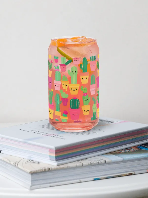 Whimsical Cacti Can-Shaped Glass product image (1)
