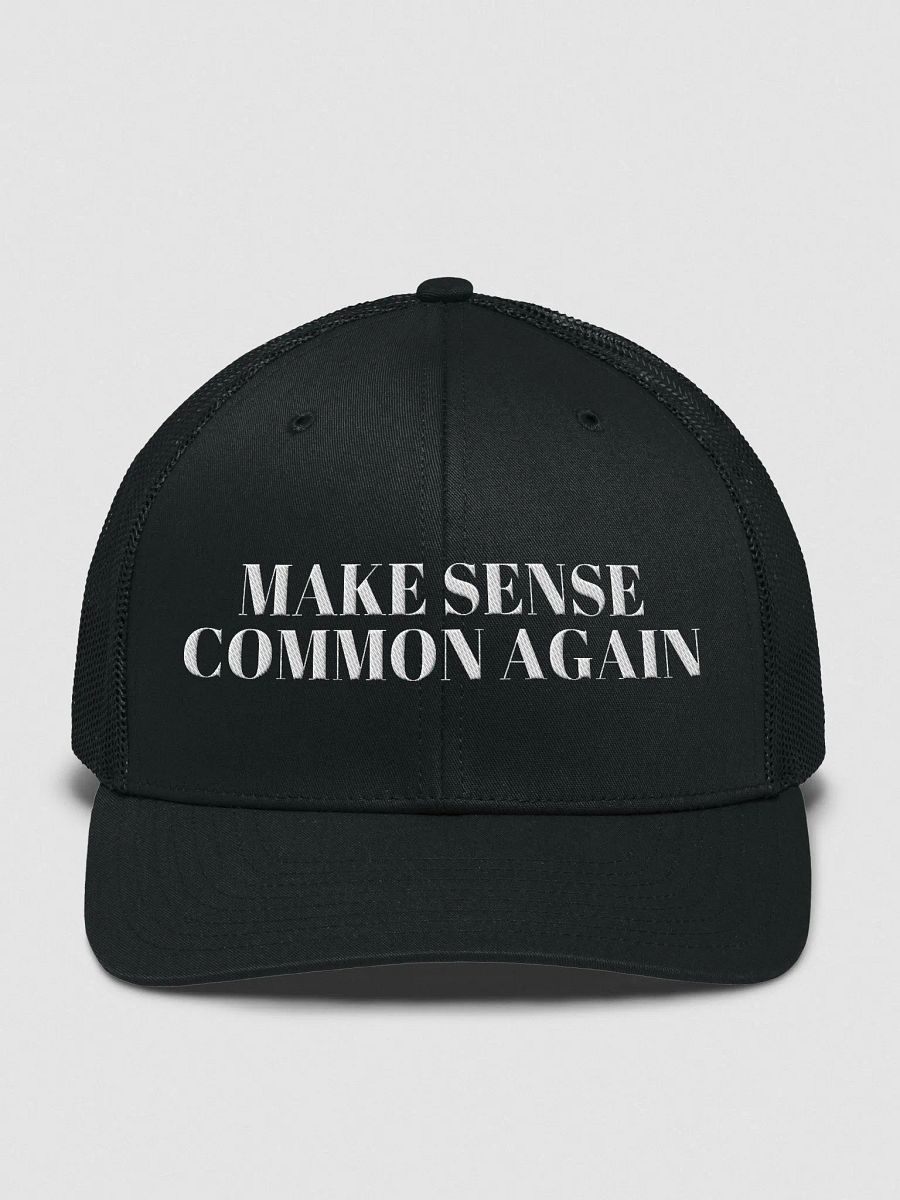 Make Sense Common Again Trucker Hat (White) product image (3)