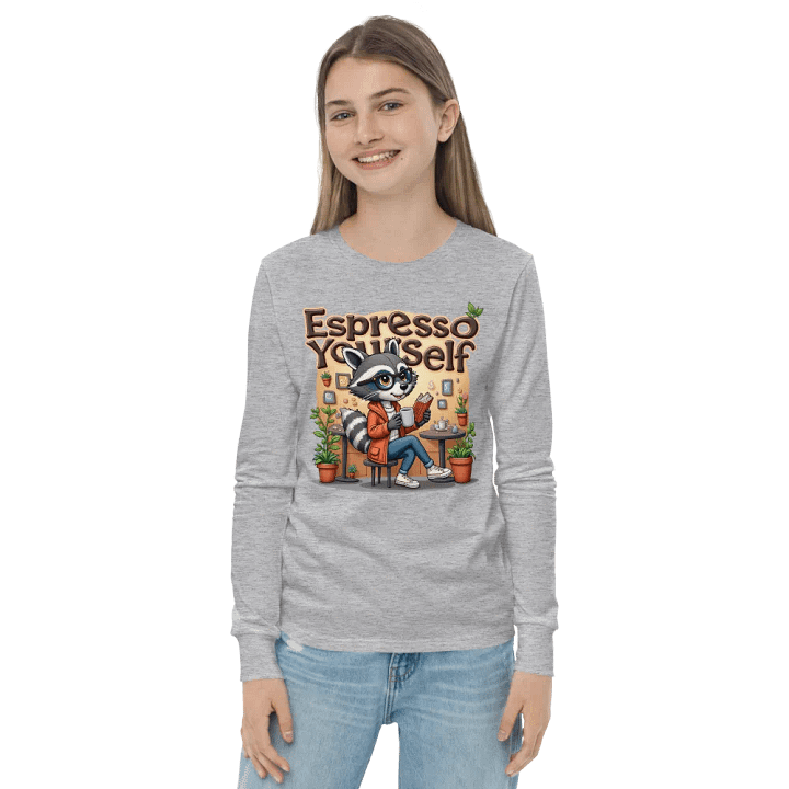 Espresso Raccoon Youth Long Sleeve Tee product image (21)