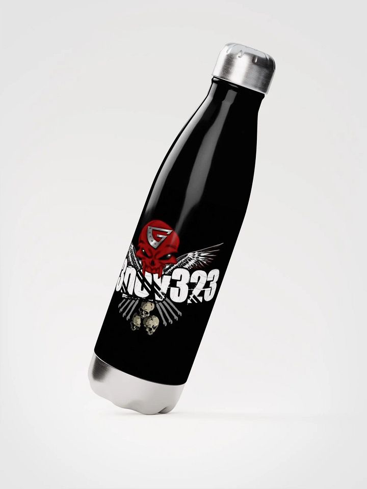 Riveted Skull Winged Stainless Steel Water Bottle product image (2)