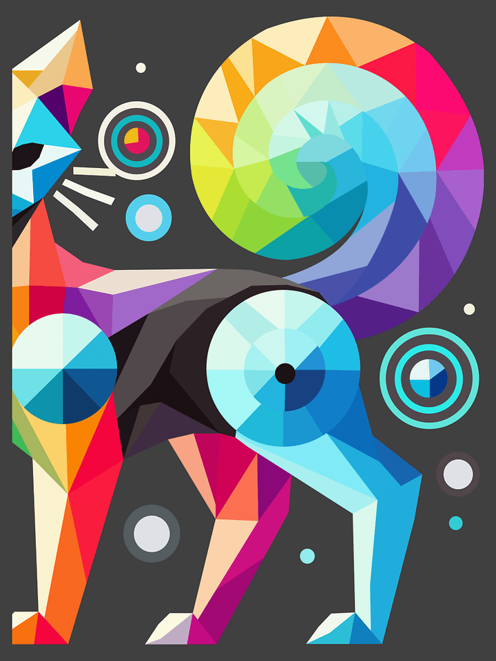 Free Geometric Cat PNG Art - Transparent Background, Low Poly Feline Illustration product image (2)