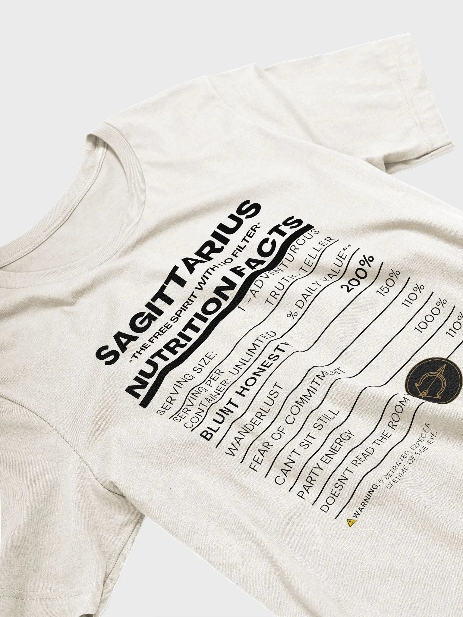 SAGITTARIUS Nutrition Facts T-Shirt product image (5)