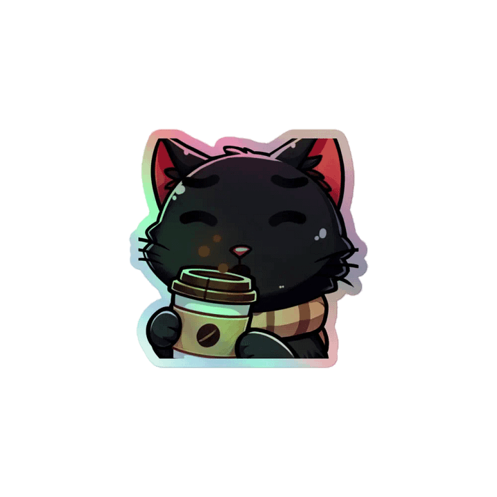 Content Cat Coffee Break Holographic Sticker Sheet product image (1)