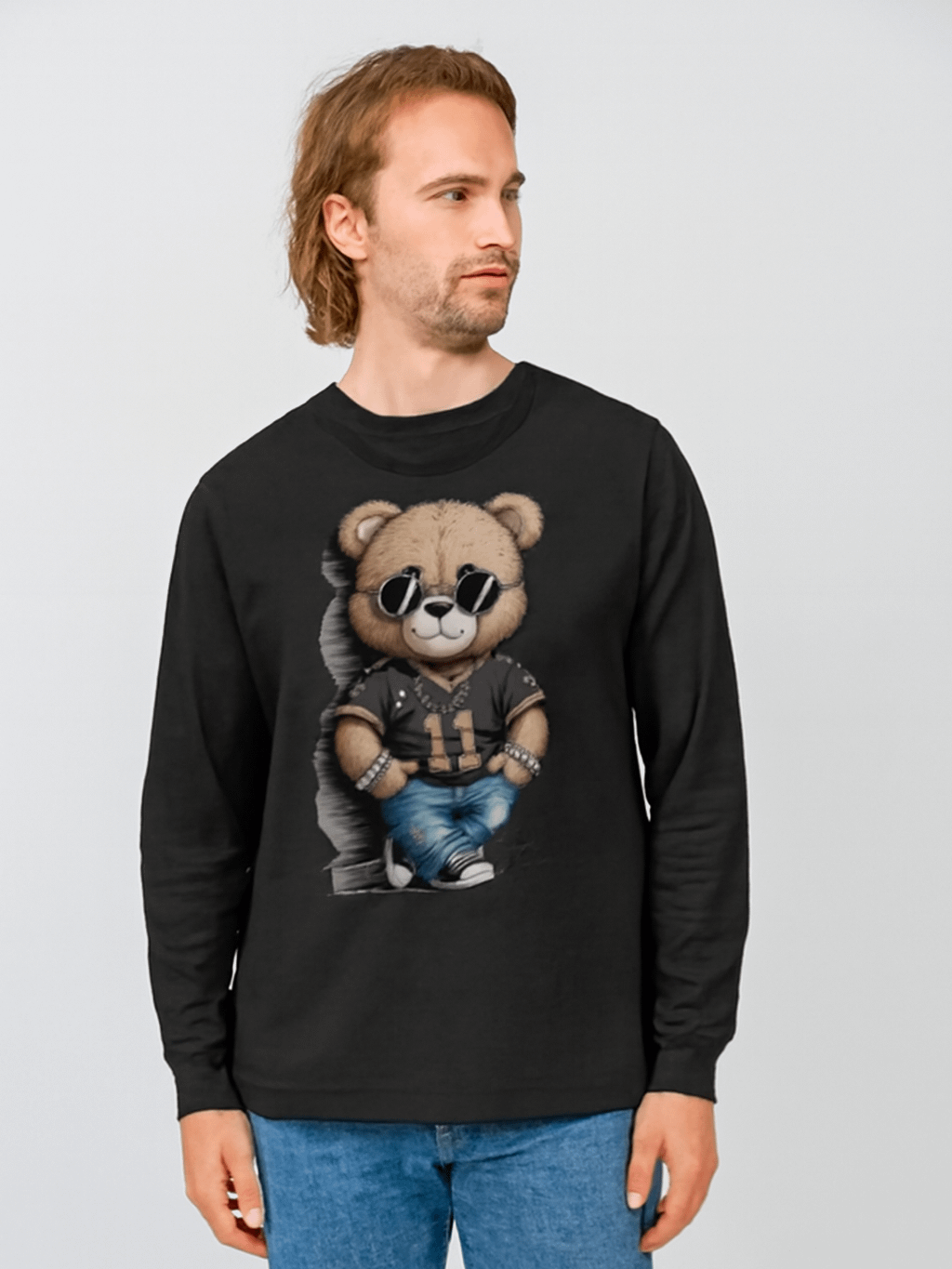 Teddy Bear Street Style Long Sleeve T-Shirt product image (1)