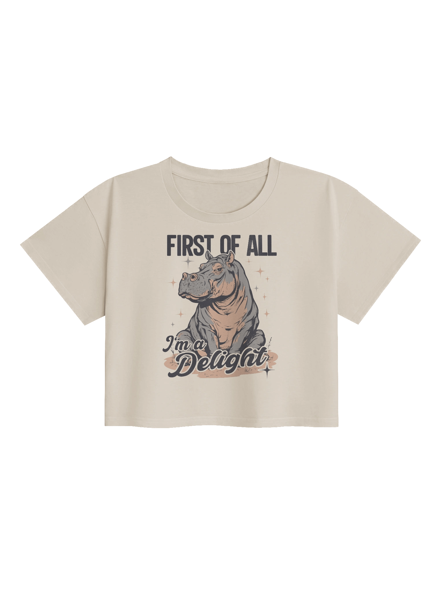 The "I'm a Delight" Hippo Premium Crop Top product image (5)
