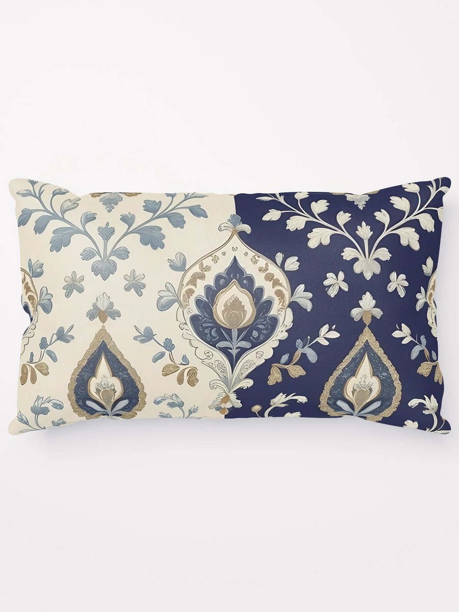 Classic Paisley Motifs on Luxurious Cream & Navy Pattern Pillow product image (5)