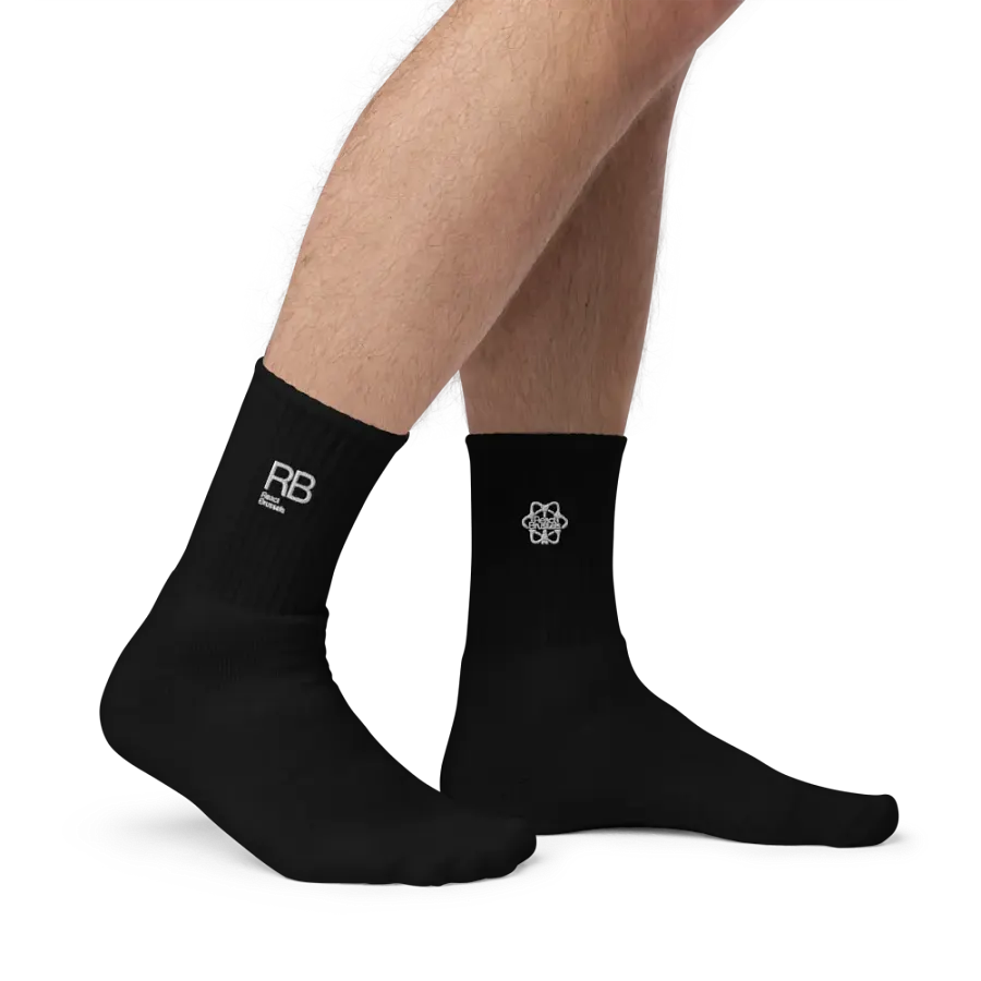 BR Embroidered Socks in Black product image (5)