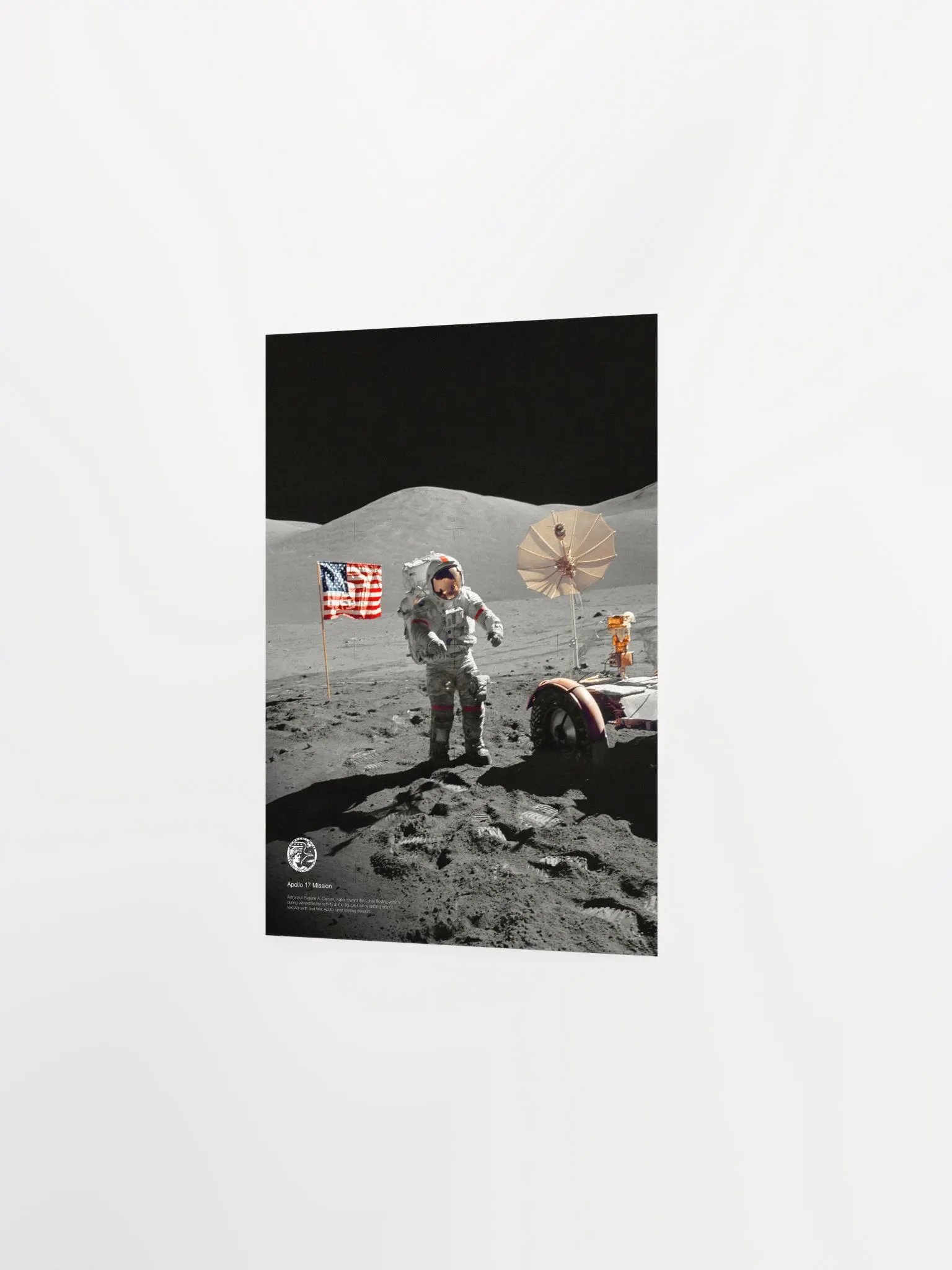 NASA Apollo 17: Astronaut Eugene A. Cernan, Last astronaut on the Moon, 1972 — space poster, space art, photo poster, NASA print product image (9)